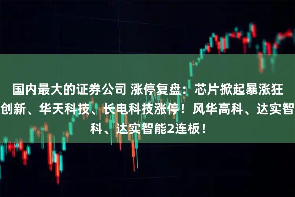 国内最大的证券公司 涨停复盘：芯片掀起暴涨狂潮！兆易创新、华天科技、长电科技涨停！风华高科、达实智能2连板！